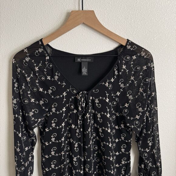 Vtg 90s Sheer Floral Mesh Top Womens‎ Small Floral Phoebe Friends Fairy Grunge - Picture 2 of 16